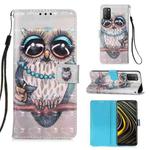 For Xiaomi Poco M3 / Note 9 4G / Redmi 9 Power 3D Painting Horizontal Flip Leather Case with Holder & Card Slot & Wallet & Lanyard(Cute Owl)