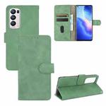 For OPPO Reno5 Pro+ Solid Color Skin Feel Magnetic Buckle Horizontal Flip Calf Texture PU Leather Case with Holder & Card Slots & Wallet(Green)