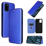 For OPPO Realme V11 5G Carbon Fiber Texture Horizontal Flip TPU + PC + PU Leather Case with Card Slot(Blue)