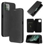 For Cubot C30 Carbon Fiber Texture Horizontal Flip TPU + PC + PU Leather Case with Card Slot(Black)