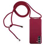 For Samsung Galaxy S21+ 5G Candy Colors TPU Protective Case with Lanyard(Red)
