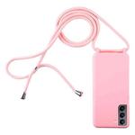 For Samsung Galaxy S21 5G Candy Colors TPU Protective Case with Lanyard(Pink)