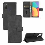 For alcatel 1S (2021) Solid Color Skin Feel Magnetic Buckle Horizontal Flip Calf Texture PU Leather Case with Holder & Card Slots & Wallet(Black)