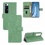 For Xiaomi Mi 10S Solid Color Skin Feel Magnetic Buckle Horizontal Flip Calf Texture PU Leather Case with Holder & Card Slots & Wallet(Green)