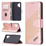 For Samsung Galaxy A32 4G Matching Color Crocodile Texture Horizontal Flip PU Leather Case with Wallet & Holder & Card Slots(Rose Gold)