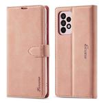 For Samsung Galaxy A72 5G/4G Forwenw F1 Series Matte Strong Magnetism Horizontal Flip Leather Case with Holder & Card Slots & Wallet & Photo Frame(Rose Gold)