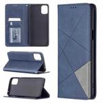 For LG K42 Rhombus Texture Horizontal Flip Magnetic Leather Case with Holder & Card Slots(Blue)