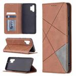 For Samsung Galaxy A32 4G Rhombus Texture Horizontal Flip Magnetic Leather Case with Holder & Card Slots(Brown)