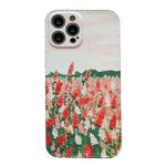 For iPhone 12 Pro IMD Workmanship Oil Painting Flower Protective Case(Red White Flowers)