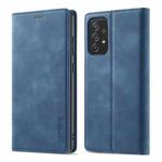 For Samsung Galaxy A52 5G / 4G LC.IMEEKE Strong Magnetism Ultra-thin Horizontal Flip Matte TPU + PU Leather Case with Holder & Card Slots & Wallet(Blue)