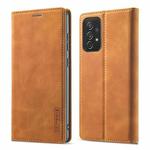 For Samsung Galaxy A72 5G / 4G LC.IMEEKE Strong Magnetism Ultra-thin Horizontal Flip Matte TPU + PU Leather Case with Holder & Card Slots & Wallet(Brown)