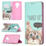 For Nokia 5.4 Colored Drawing Pattern Invisible Magnetic Horizontal Flip PU Leather Case with Holder & Card Slots & Wallet(Cat)