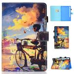For Galaxy Tab S6 T860 / T865 Colored Drawing Horizontal Flip Leather Case with Holder & Card Slots & Pen Slot & Sleep / Wake-up Function(Cycling Boy)