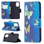 For Xiaomi Redmi Note 10 4G/Note 10S Colored Drawing Pattern Horizontal Flip Leather Case with Holder & Card Slots & Wallet(Gold Butterfly)