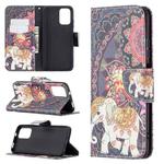 For Xiaomi Redmi Note 10 4G/Note 10S Colored Drawing Pattern Horizontal Flip Leather Case with Holder & Card Slots & Wallet(Flowers Elephant)