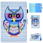 For Galaxy Tab S6 T860 / T865 Colored Drawing Horizontal Flip Leather Case with Holder & Card Slots & Pen Slot & Sleep / Wake-up Function(Colored Owl)