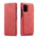 For Samsung Galaxy S20 FE LC.IMEEKE Hon Ancient Series Horizontal Flip Leather Case with Holder & Card Slot(Red)