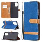 For Xiaomi Redmi Note 10 4G / Note 10S Color Matching Denim Texture Horizontal Flip Leather Case with Holder & Card Slots & Wallet & Lanyard(Royal Blue)