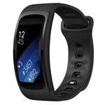 For Samsung Gear Fit2 Pro Silicone Watch Band, Size:S(Black)