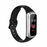 For Samsung Galaxy Fit SM-R370 Silicone Steel Shrapnel Black Buckle Watch Band(Black)