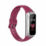 For Samsung Galaxy Fit SM-R370 Silicone Steel Shrapnel Black Buckle Watch Band(Wine Red)