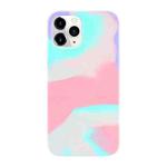 For iPhone 11 Pro Max Liquid Silicone Watercolor Protective Case , Fixed Color, Random Shape(Green Red Grey)