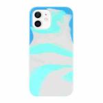 For iPhone 12 mini Liquid Silicone Watercolor Protective Case , Fixed Color, Random Shape(Blue Grey)