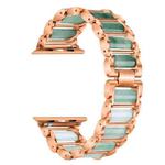 Emerald Stainless Steel Watch Band For Apple Watch Ultra 49mm / Series 8&7 45mm / SE 2&6&SE&5&4 44mm / 3&2&1 42mm(Rose Gold)