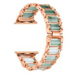 Emerald Stainless Steel Watch Band For Apple Watch Series 7 41mm / 6 & SE & 5 & 4 40mm / 3 & 2 & 1 38mm(Rose Gold)