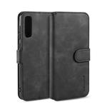 For Galaxy A30s / A50s DG.MING Retro Oil Side Horizontal Flip Case with Holder & Card Slots & Wallet(Black)