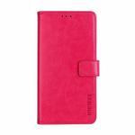 For Asus ROG Phone 5 idewei Crazy Horse Texture Horizontal Flip Leather Case with Holder & Card Slots & Wallet(Rose Red)