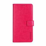 For OnePlus 9 Pro idewei Crazy Horse Texture Horizontal Flip Leather Case with Holder & Card Slots & Wallet(Rose Red)