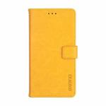 For OnePlus 9 Pro idewei Crazy Horse Texture Horizontal Flip Leather Case with Holder & Card Slots & Wallet(Yellow)