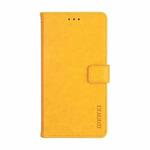 For OPPO F19 Pro idewei Crazy Horse Texture Horizontal Flip Leather Case with Holder & Card Slots & Wallet(Yellow)