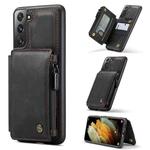 For Samsung Galaxy S21 5G CaseMe C20 Multifunctional PC + TPU Protective Case with Holder & Card Slot & Wallet(Black)