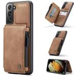 For Samsung Galaxy S21+ 5G CaseMe C20 Multifunctional PC + TPU Protective Case with Holder & Card Slot & Wallet(Brown)