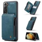 For Samsung Galaxy S21+ 5G CaseMe C20 Multifunctional PC + TPU Protective Case with Holder & Card Slot & Wallet(Blue)