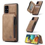 For Samsung Galaxy A51 4G CaseMe C20 Multifunctional PC + TPU Protective Case with Holder & Card Slot & Wallet(Brown)