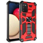For Samsung Galaxy A02s(US Version) Shockproof TPU + PC Magnetic Protective Case with Holder(Red)