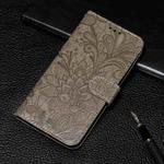 For Xiaomi Redmi 9T / Poco M3 Lace Flower Embossing Pattern Horizontal Flip Leather Case with Holder & Card Slots & Wallet & Photo Frame(Grey)