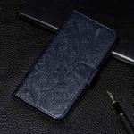 For Xiaomi Mi 11 Lace Flower Embossing Pattern Horizontal Flip Leather Case with Holder & Card Slots & Wallet & Photo Frame(Dark Blue)