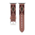 Woven Contrast Leather Watch Band For Apple Watch Ultra 49mm / Series 8&7 45mm / SE 2&6&SE&5&4 44mm / 3&2&1 42mm(Dark Brown)