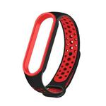 For Xiaomi Mi Band 6 (CA8856) Breathable Silicone Watch Band with Holes(Black+Red)