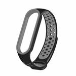 For Xiaomi Mi Band 6 (CA8856) Breathable Silicone Watch Band with Holes(Black+Grey)