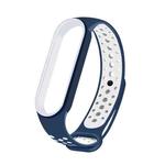 For Xiaomi Mi Band 6 (CA8856) Breathable Silicone Watch Band with Holes(Blue+White)
