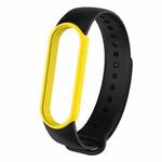 For Xiaomi Mi Band 6 (CA8856) Two-color Silicone Watch Band(Black+Yellow)