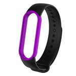 For Xiaomi Mi Band 6 (CA8856) Two-color Silicone Watch Band(Black+Purple)