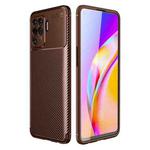 For OPPO F19 Pro Carbon Fiber Texture Shockproof TPU Case(Brown)