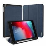 For iPad mini (2019) & 4 DUX DUCIS Domo Series Horizontal Flip Magnetic PU Leather Case with 3-folding Holder & Pen Slot(Blue)