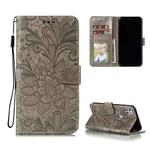 For Motorola Moto G 5G Lace Flower Embossing Pattern Horizontal Flip Leather Case with Holder & Card Slots & Wallet & Photo Frame(Grey)